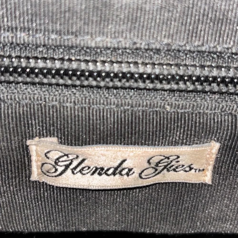 Glenda Gies Vintage Green Black Lime  Hand Bag Gold hardware & leather strap - Picture 10 of 14